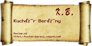 Kuchár Berény névjegykártya